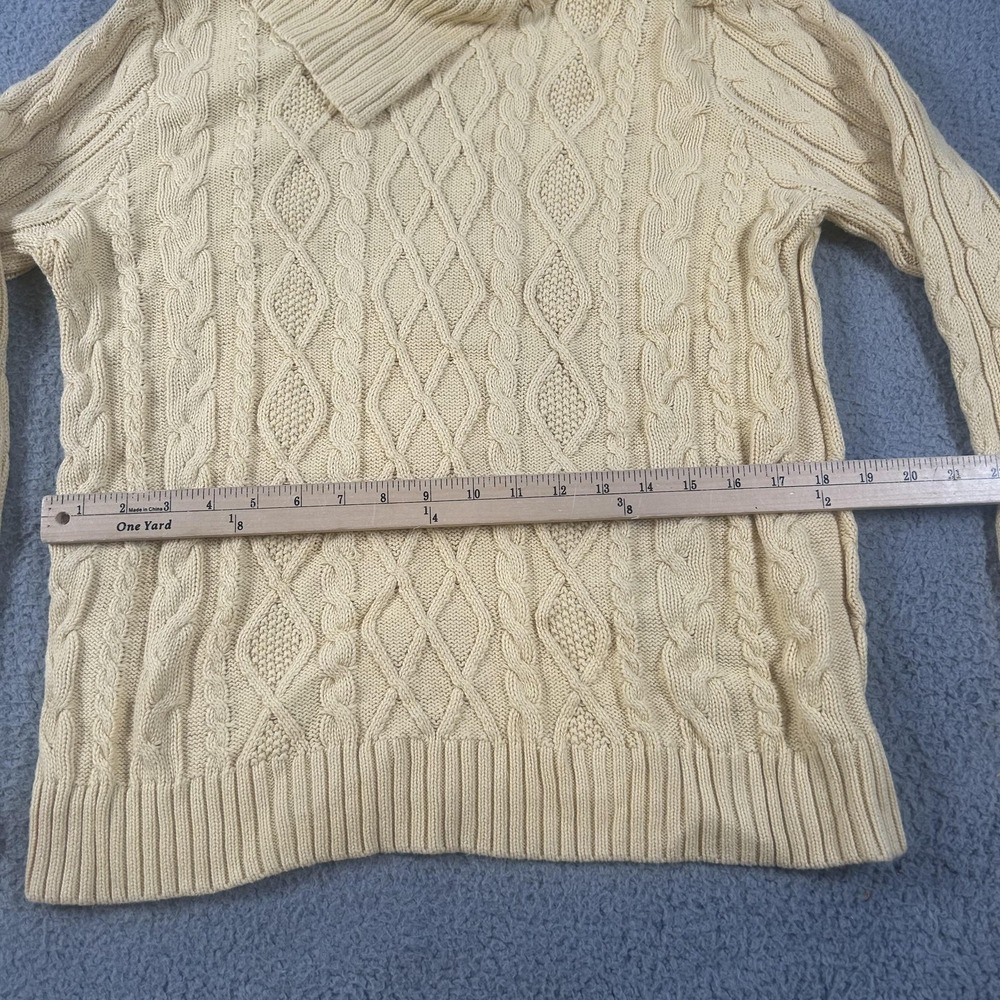 Jeanne Pierre Sweater Womens XL White Cable Diamond Knit Cowl Neck Pullover - Picture 9 of 15